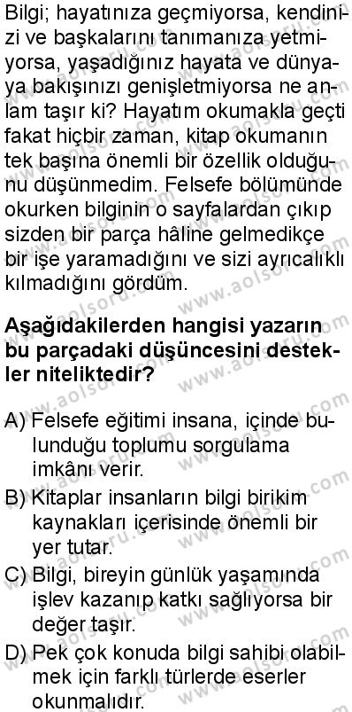 Seçmeli Türk Dili ve Edebiyatı 1 Dersi 2025-2026 yılı 1. Dönem sınavı 1. Soru