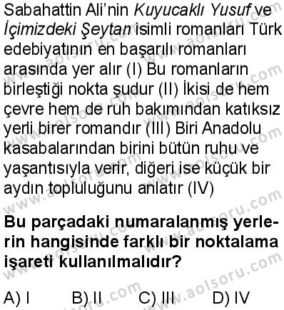 Seçmeli Türk Dili ve Edebiyatı 2 Dersi 2025-2026 yılı 1. Dönem sınavı 6. Soru