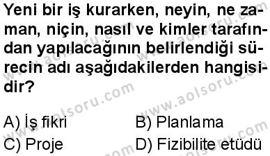 Seçmeli Girişimcilik 2 Dersi 2025-2026 yılı 1. Dönem sınavı 5. Soru