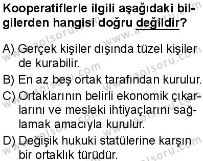 Seçmeli Girişimcilik 2 Dersi 2025-2026 yılı 1. Dönem sınavı 9. Soru