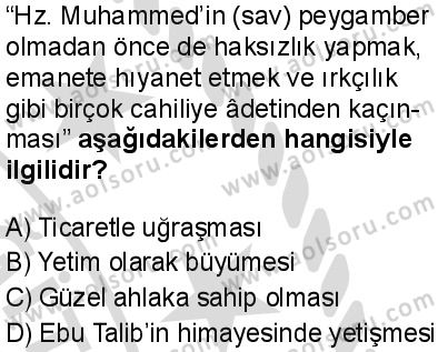 Din Kültürü ve Ahlak Bilgisi 2 Dersi 2025-2026 yılı 2. Dönem sınavı 8. Soru
