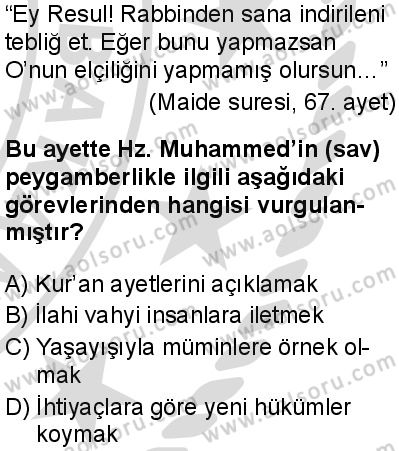 Din Kültürü ve Ahlak Bilgisi 2 Dersi 2025-2026 yılı 2. Dönem sınavı 9. Soru