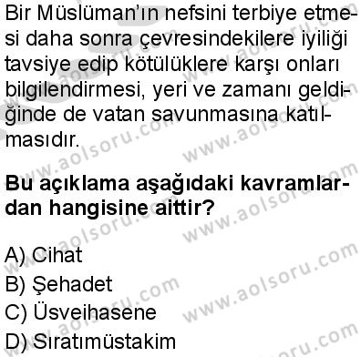 Din Kültürü ve Ahlak Bilgisi 5 Dersi 2025-2026 yılı 2. Dönem sınavı 9. Soru