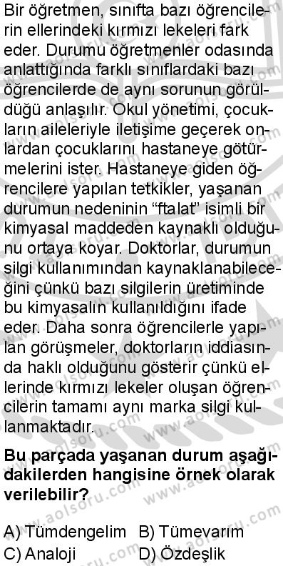 Felsefe 1 Dersi 2025-2026 yılı 2. Dönem sınavı 5. Soru