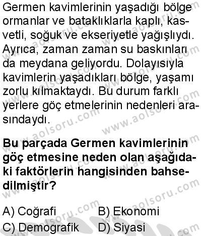 Tarih 2 Dersi 2025-2026 yılı 2. Dönem sınavı 3. Soru