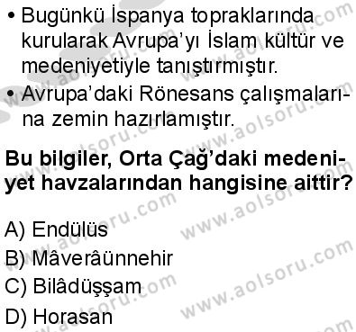 Tarih 2 Dersi 2025-2026 yılı 2. Dönem sınavı 10. Soru