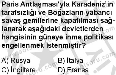 Seçmeli Tarih 2 Dersi 2025-2026 yılı 2. Dönem sınavı 3. Soru