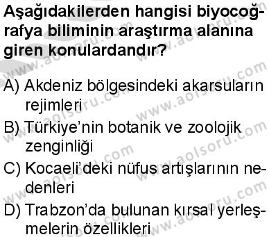 Coğrafya 1 Dersi 2025-2026 yılı 2. Dönem sınavı 1. Soru