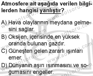 Coğrafya 1 Dersi 2025-2026 yılı 2. Dönem sınavı 8. Soru