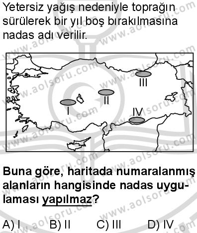 Seçmeli Coğrafya 1 Dersi 2025-2026 yılı 2. Dönem sınavı 9. Soru