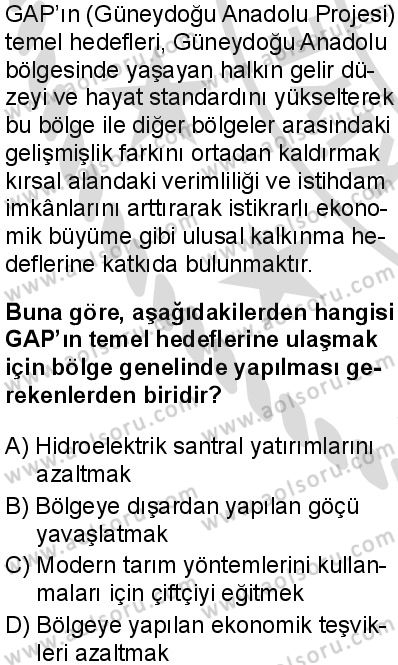 Seçmeli Coğrafya 3 Dersi 2025-2026 yılı 2. Dönem sınavı 6. Soru