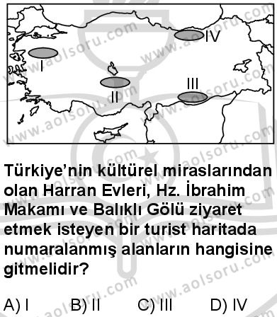 Seçmeli Coğrafya 3 Dersi 2025-2026 yılı 2. Dönem sınavı 9. Soru