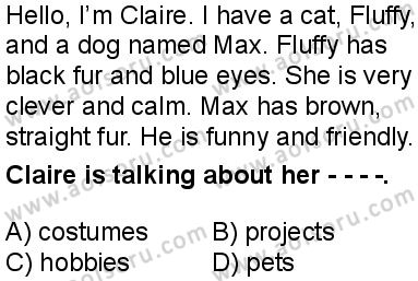 İngilizce 1 Dersi 2025-2026 yılı 2. Dönem sınavı 7. Soru