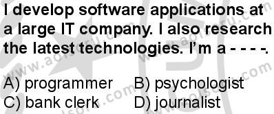 İngilizce 1 Dersi 2025-2026 yılı 2. Dönem sınavı 9. Soru