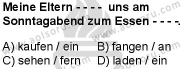 Almanca 1 Dersi 2025-2026 yılı 2. Dönem sınavı 3. Soru
