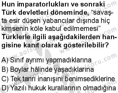 Seçmeli Ortak Türk Tarihi 1 Dersi 2025-2026 yılı 2. Dönem sınavı 2. Soru