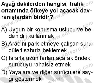 Sağlık Bilgisi ve Trafik Kültürü 2 Dersi 2025-2026 yılı 2. Dönem sınavı 1. Soru