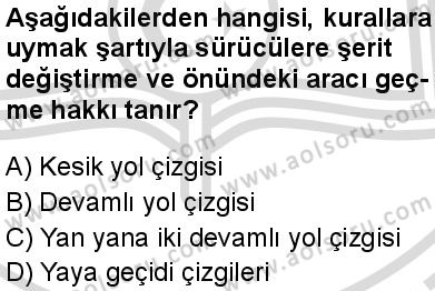 Sağlık Bilgisi ve Trafik Kültürü 2 Dersi 2025-2026 yılı 2. Dönem sınavı 3. Soru
