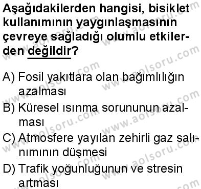 Sağlık Bilgisi ve Trafik Kültürü 2 Dersi 2025-2026 yılı 2. Dönem sınavı 10. Soru
