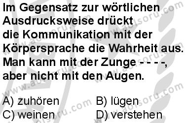 Almanca 5 Dersi 2025-2026 yılı 2. Dönem sınavı 3. Soru