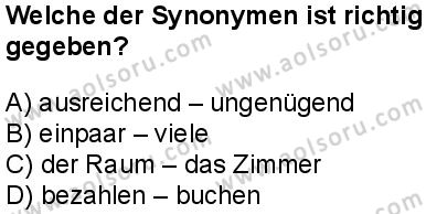 Almanca 5 Dersi 2025-2026 yılı 2. Dönem sınavı 5. Soru