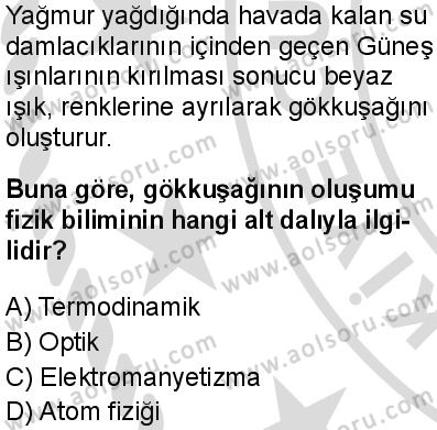 Fizik 1 Dersi 2025-2026 yılı 2. Dönem sınavı 2. Soru