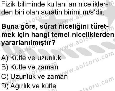 Fizik 1 Dersi 2025-2026 yılı 2. Dönem sınavı 6. Soru