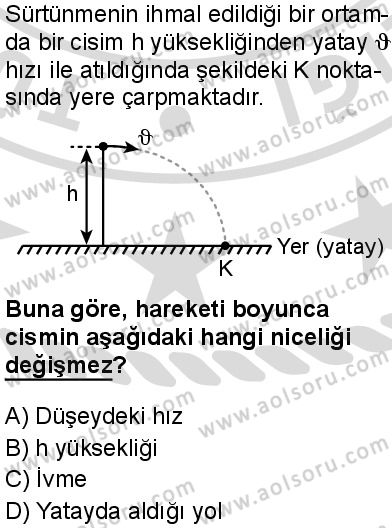 Seçmeli Fizik 1 Dersi 2025-2026 yılı 2. Dönem sınavı 5. Soru
