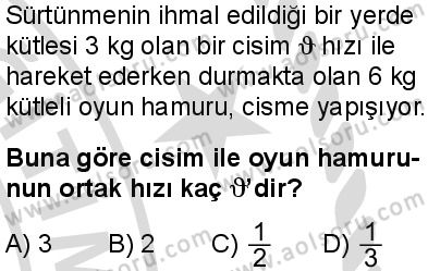 Seçmeli Fizik 1 Dersi 2025-2026 yılı 2. Dönem sınavı 7. Soru