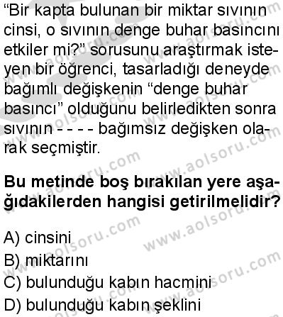 Kimya 2 Dersi 2025-2026 yılı 2. Dönem sınavı 5. Soru