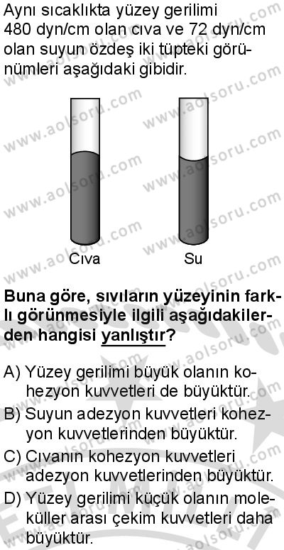 Kimya 2 Dersi 2025-2026 yılı 2. Dönem sınavı 8. Soru