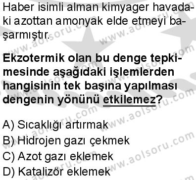 Seçmeli Kimya 2 Dersi 2025-2026 yılı 2. Dönem sınavı 8. Soru