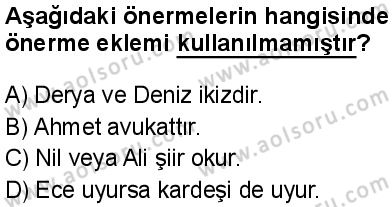 Seçmeli Mantık 2 Dersi 2025-2026 yılı 2. Dönem sınavı 1. Soru