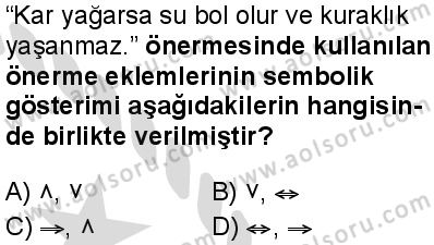 Seçmeli Mantık 2 Dersi 2025-2026 yılı 2. Dönem sınavı 2. Soru