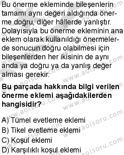 Seçmeli Mantık 2 Dersi 2025-2026 yılı 2. Dönem sınavı 4. Soru