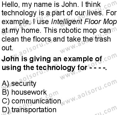 İngilizce 8 Dersi 2025-2026 yılı 2. Dönem sınavı 7. Soru