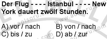 Almanca 8 Dersi 2025-2026 yılı 2. Dönem sınavı 3. Soru