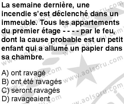 Fransızca 8 Dersi 2025-2026 yılı 2. Dönem sınavı 1. Soru