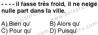 Fransızca 8 Dersi 2025-2026 yılı 2. Dönem sınavı 5. Soru