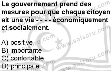 Fransızca 8 Dersi 2025-2026 yılı 2. Dönem sınavı 8. Soru
