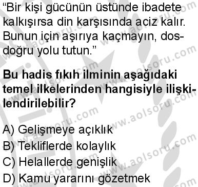 Fıkıh 1 Dersi 2025-2026 yılı 2. Dönem sınavı 2. Soru
