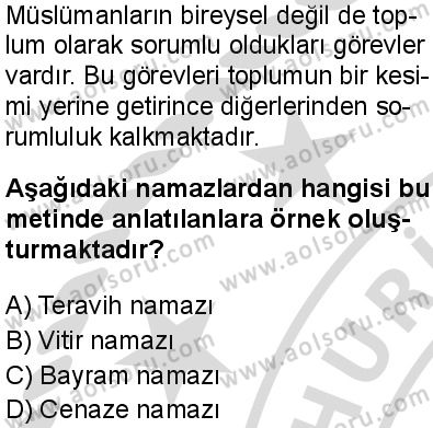 Fıkıh 1 Dersi 2025-2026 yılı 2. Dönem sınavı 6. Soru