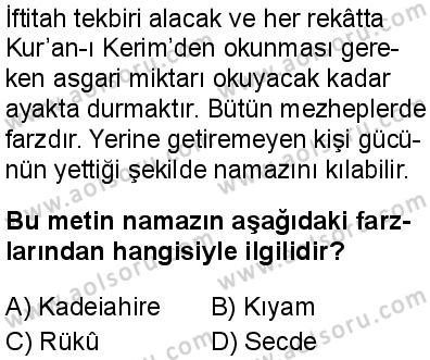 Fıkıh 1 Dersi 2025-2026 yılı 2. Dönem sınavı 9. Soru