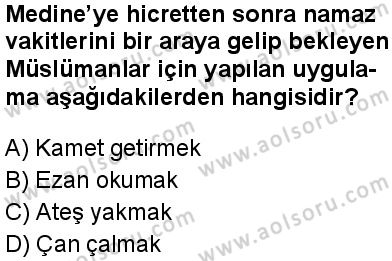 Seçmeli Peygamberimizin Hayatı 2 Dersi 2025-2026 yılı 2. Dönem sınavı 6. Soru