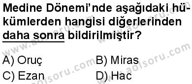Seçmeli Peygamberimizin Hayatı 2 Dersi 2025-2026 yılı 2. Dönem sınavı 10. Soru