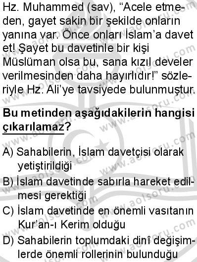 Seçmeli Peygamberimizin Hayatı 5 Dersi 2025-2026 yılı 2. Dönem sınavı 3. Soru