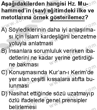 Seçmeli Peygamberimizin Hayatı 5 Dersi 2025-2026 yılı 2. Dönem sınavı 7. Soru