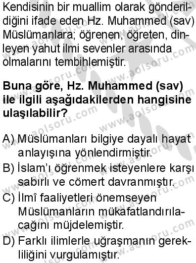 Seçmeli Peygamberimizin Hayatı 5 Dersi 2025-2026 yılı 2. Dönem sınavı 10. Soru