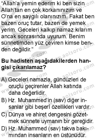 Seçmeli Peygamberimizin Hayatı 7 Dersi 2025-2026 yılı 2. Dönem sınavı 4. Soru