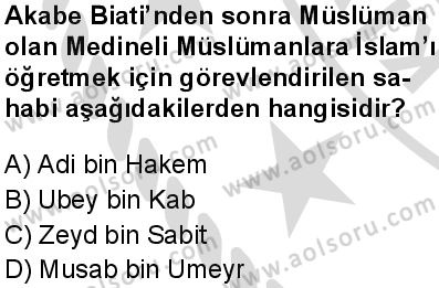 Seçmeli Peygamberimizin Hayatı 7 Dersi 2025-2026 yılı 2. Dönem sınavı 7. Soru